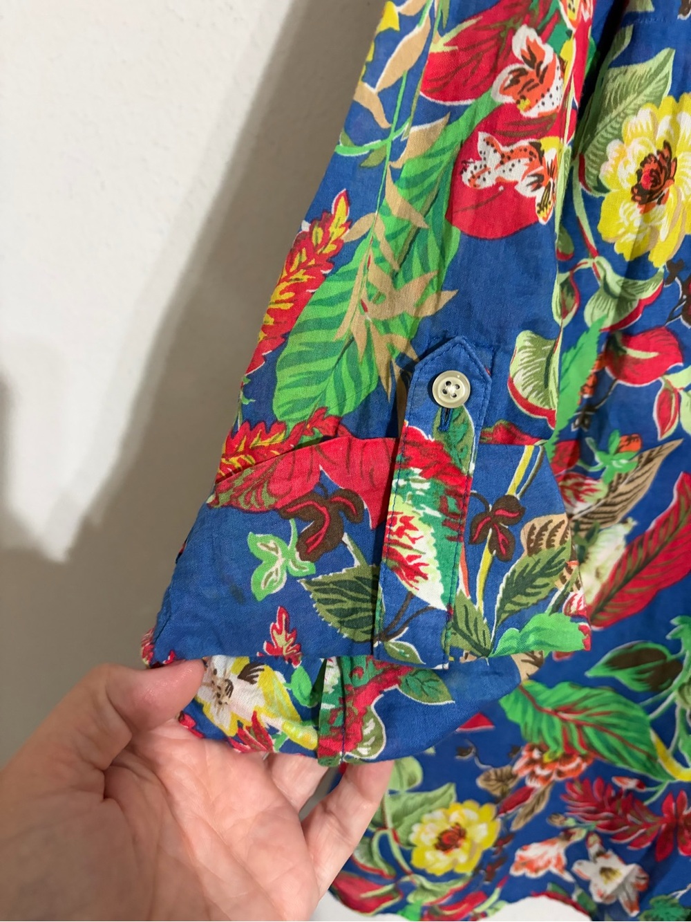 Talbots Woman Blue Tropical Floral Cotton Button Front Shirt
Botanical Blouse XL - Picture 9 of 11